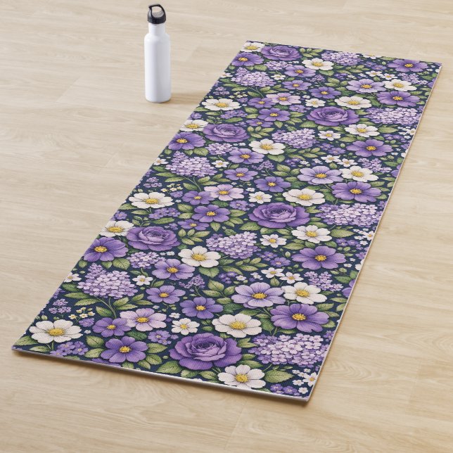 Tapete De Yoga floral lilas (In Situ)