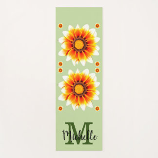 Tapete De Yoga Floral Monogramada Personalizada
