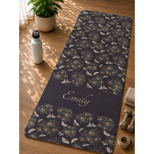 Tapete De Yoga Floral Moth Butterfly Padrão Yoga Mat