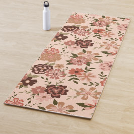 Tapete De Yoga Floral Natural Pessegueiro Verde Flores