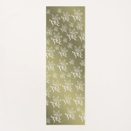 Tapete De Yoga floral + padrão, poinsettia, desenho, branco,