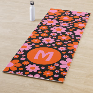 Tapete De Yoga Floral Personalizado Retro