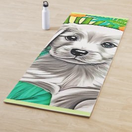 Tapete De Yoga Floral Puppy Art