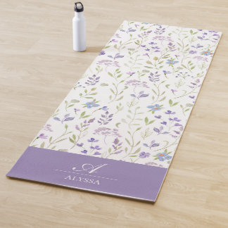 Tapete de Yoga Floral Roxo Personalizado