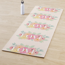Tapete De Yoga Floral Watercolor Design Love