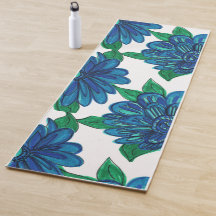 Flores Azuis Yoga Mat