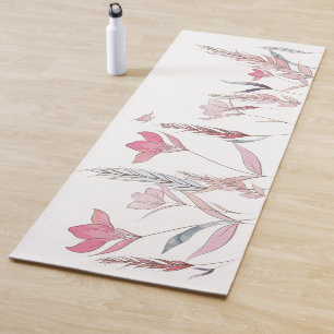 Tapete De Yoga Flores de aquarela