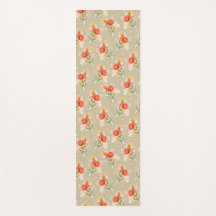 Flores de Laranja Aquarela Yoga Mat
