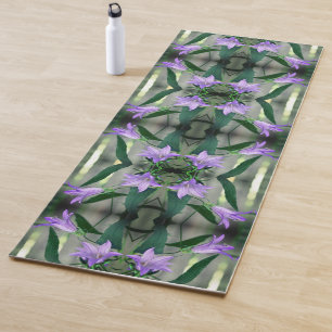 Tapete De Yoga Flores de Lily Roxo Delicadas Abstrato