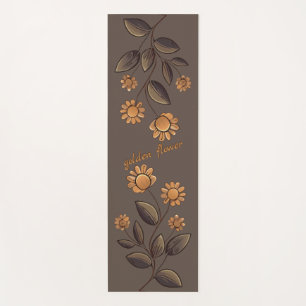 Tapete De Yoga Flores de ouro