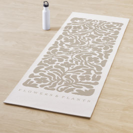 Tapete De Yoga Flores e plantas | Ioga Mat Beige