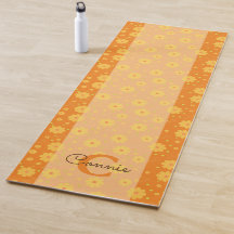 Flores Femininas Padrão Floral Monograma Yoga Mat