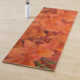 Tapete De Yoga Flores laranja