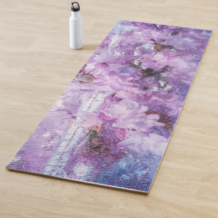 Tapete De Yoga Flores Lilás Congeladas