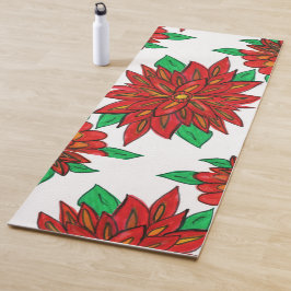 Tapete De Yoga Flores Vermelhas Yoga Mat