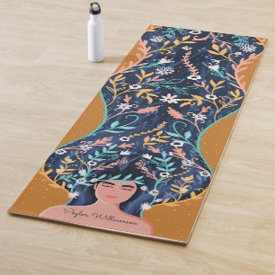 Tapete De Yoga Floresta Floral Botânica Espiritual