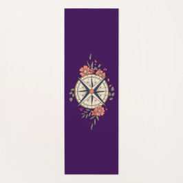 Tapete De Yoga Flowers, Directions, Compass 