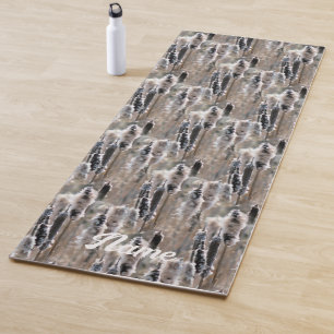Tapete De Yoga Fluffy Cattails Nature Patterno Personalizado
