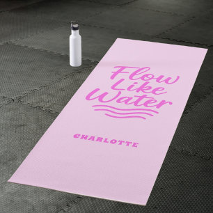 Tapete De Yoga Fluxo rosa de aspas motivacionais como água