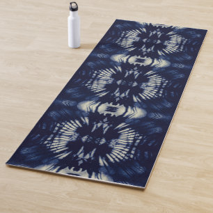 Tapete De Yoga Folha de Palma em Azul Delft