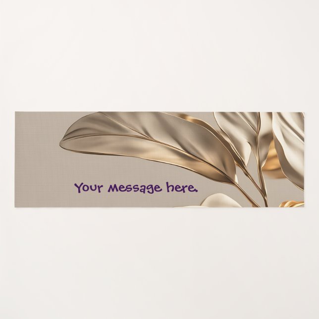 Tapete De Yoga Folha Dourada na moda (Frente (Horizontal))