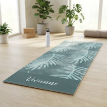 Folha Tropical de Aquarela Azul Personalizada