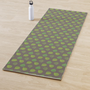Tapete De Yoga Folhas da Árvore de Jade sobre Marrom