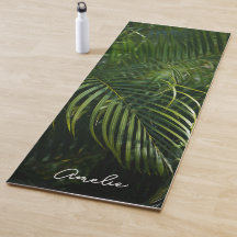 Folhas da selva tropical verde & nome (impressão d