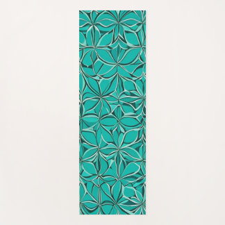 Tapete De Yoga Folhas de Abstrato Teal