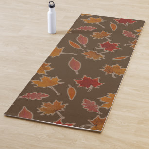 Tapete De Yoga Folhas de outono na cor feita sob encomenda