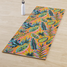 Tapete De Yoga Folhas Tropicais Havaianas E Plantas Padrão-Impres