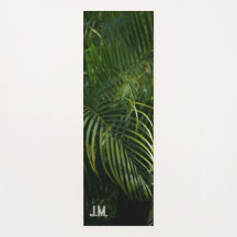 Folhas Tropicais Verdes & iniciais (impressão 2 la