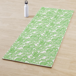 Tapete De Yoga Folhas verdes em branco