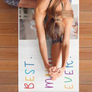 Tapete De Yoga Foto de Colagem Moderna e Melhor Mãe Colorida Nunc