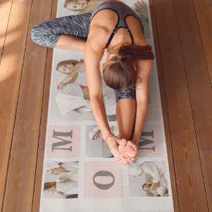 Tapete De Yoga Foto de Colagem Moderna Melhor Mãe Alguma Vez Rosa