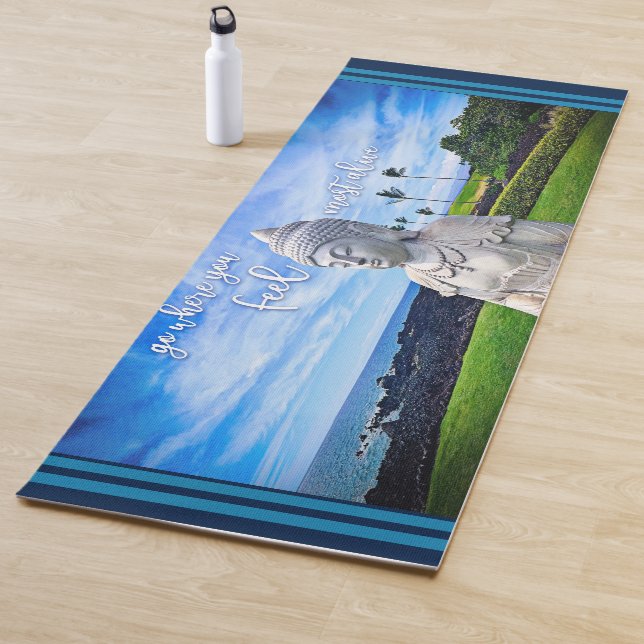 Tapete De Yoga Foto Inspiracional Hawaii Buddha Citando Tropical (In Situ)