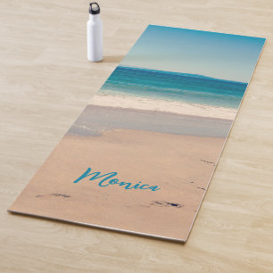 Tapete De Yoga Foto personalizada de Aqua Teal Beach