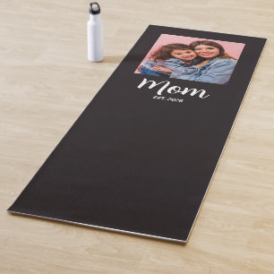 Tapete De Yoga Foto Preta de Roteiro Estabelecido pela Mamãe 