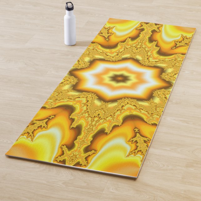 Tapete De Yoga Fractal Dourado da estrela (In Situ)