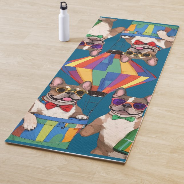 Tapete De Yoga Französische Bulldoggen Frohes Neues Jahr (In Situ)