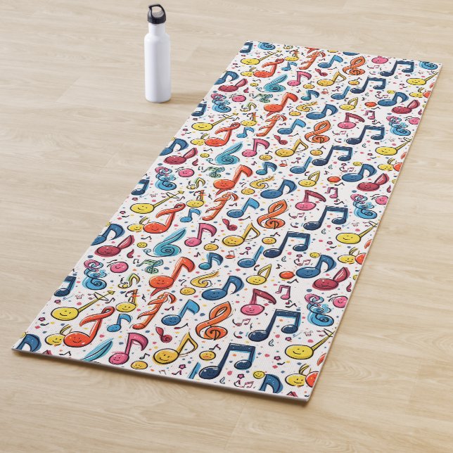 Tapete De Yoga Fun Musical Notes Kawaii Art Design (In Situ)