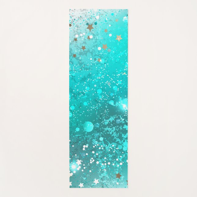 Tapete De Yoga Fundo do Mint Turquoise Foil (Frente)