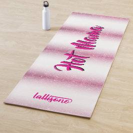 Tapete De Yoga Fundo mágico rosa nome Personalizado