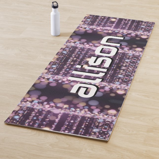 Tapete De Yoga Fundo mágico rosa nome Personalizado  (In Situ)