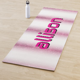 Tapete De Yoga Fundo mágico rosa nome Personalizado
