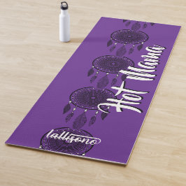 Tapete De Yoga Fundo Roxo Mágico Nome Personalizado & Imag