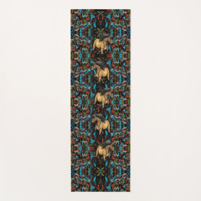 Tapete De Yoga Gaited Horse Art Nouveau Abstrato (Frente)