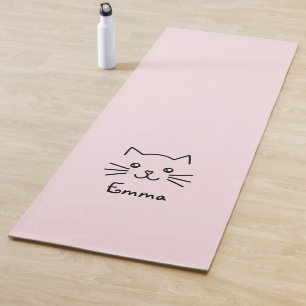 Tapete De Yoga Gatinho Kawaii Bonito Rosto De Gatinho Com Nariz D