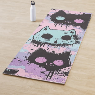 Tapete De Yoga Gato Cachorro do Gótico Kawaii Pastel Cachorro