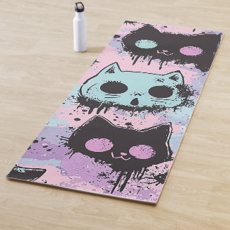 Tapete De Yoga Gato Cachorro do Gótico Kawaii Pastel Cachorro